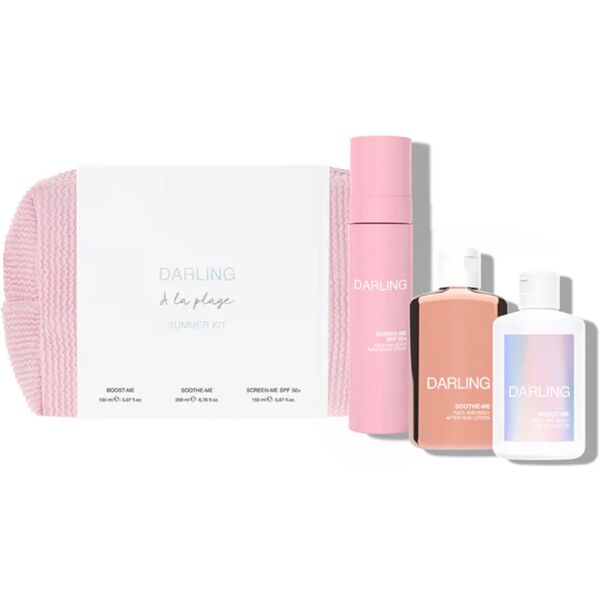 darling darling À la plage summer kit 150 ml spray solare viso e corpo spf 50+ + 150 ml attivatore di abbronzatura viso e corpo + 200 ml doposole vis