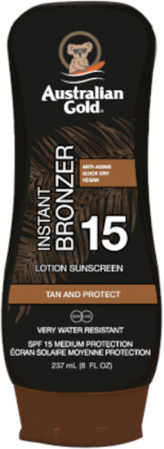 australian gold lotion sunscreen spf 15 instant bronzer 237 ml