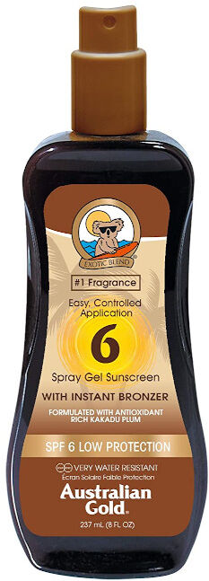 Australian Gold Spray Gels Sunscreen SPF 6 con effetto Bronze 237 ML