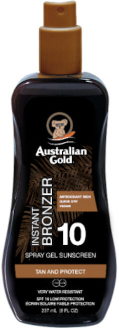 Australian Gold Spray Gel Sunscreen SPF 10 con effetto Bronze 237 ML