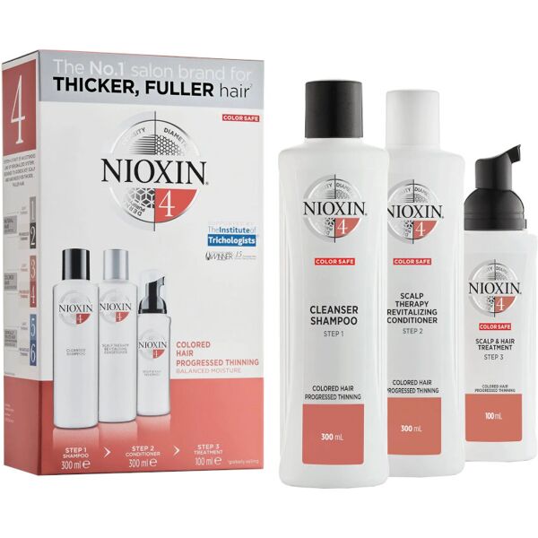 nioxin nioxin kit sistema 4 150 ml shampoo + 150 ml balsamo + 40 ml trattamento specifico