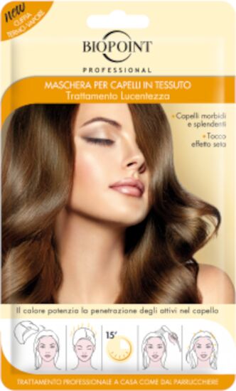 biopoint maschera per capelli in tessuto lucentezza 1 maschera capelli 35 ml