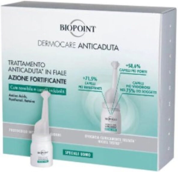 biopoint dermocare fiale anticaduta cute sensibile e capelli indeboliti speciale uomo 20 x 6 ml