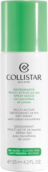 collistar deodorante multi attivo 24 ore spray secco con microfibre di cotone 125 ml