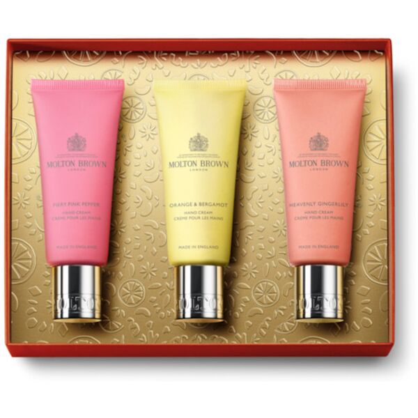 molton brown floral & spicy hand care gift set 3 x 40 ml  crema mani