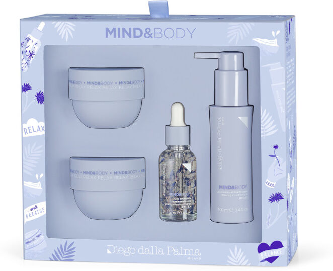 diego dalla palma mind&body confezione 100 ml scrub corpo + 100 ml olio doccia + 75 ml burro corpo + 30 ml olio corpo