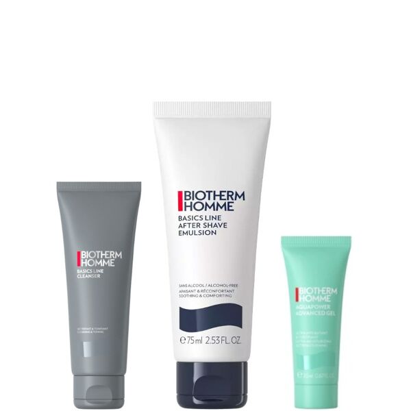 biotherm after shave emulsion sans alcool - uomo confezione 75 ml emulsione dopobarba + 40 ml detergente viso + 20 ml idratante viso