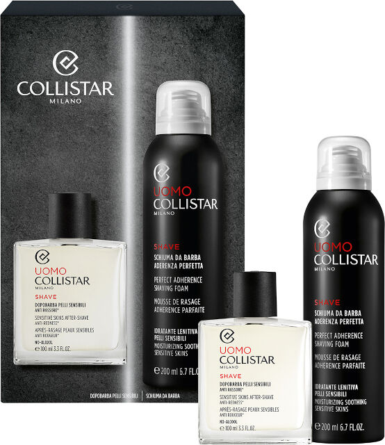 collistar dopobarba pelli sensibili anti rossore + schiuma da barba aderenza perfetta 100 ml lozione dopobarba + 200 ml schiuma da barba