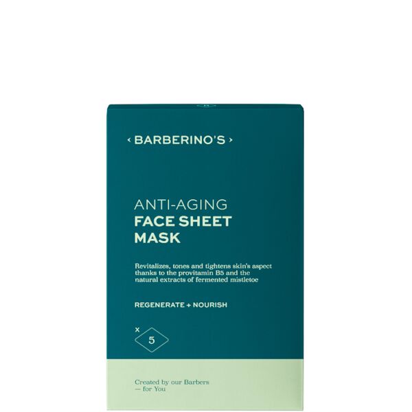 barberino's barberino's - anti-aging face sheet mask 5 maschere monouso x 28 ml