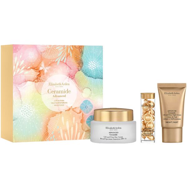 elizabeth arden ceramide lift and firm day cream confezione 50 ml crema viso giorno + 15 ml crema viso notte + 14 capsule viso