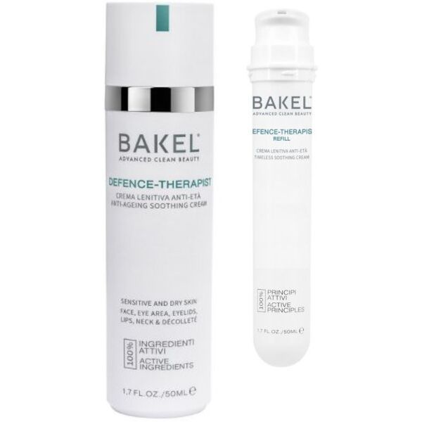 bakel bakel defence-therapist dry skin crema lenitiva  anti-età case & refill 50 ml