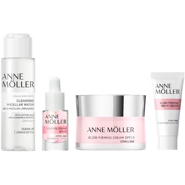 anne möller stimulÂge - glow firming cream spf15 confezione 50 ml crema viso giorno + 15 ml crema viso notte + 60 ml acqua micellare viso + 5 ml sie