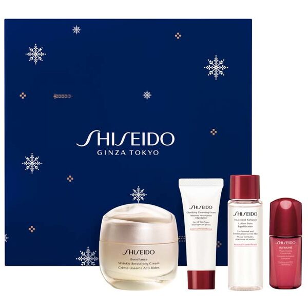 shiseido benefiance wrinkle smoothing cream confezione benefiance holiday kit