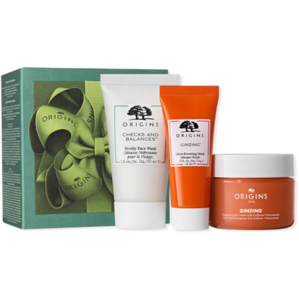 origins origins gift to treat mini trio 30 ml crema viso + 30 ml detergente viso + 15 ml maschera viso