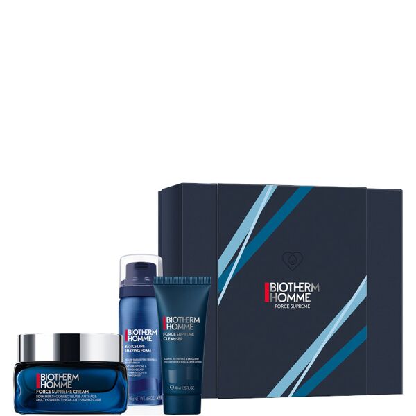 biotherm force supreme youth architect cream - uomo confezione 50 ml crema viso + 50 ml schiuma da barba + 40 ml detergente viso