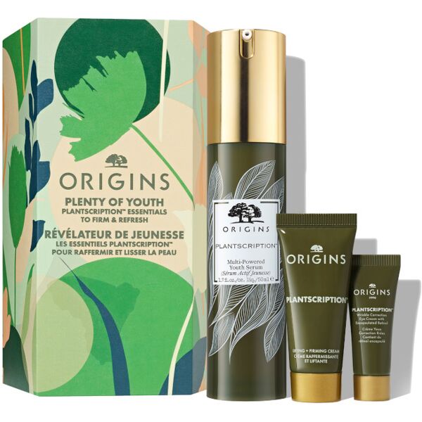 origins origins plenty of youth  50 ml siero viso + 15 ml crema viso + 5 ml crema occhi