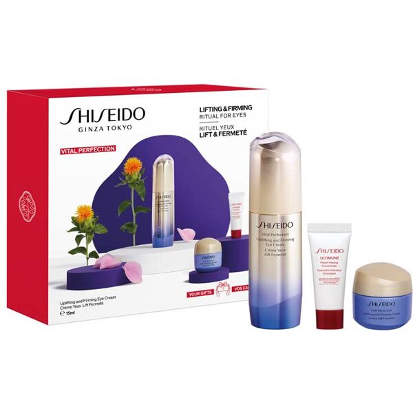 shiseido vital perfection - uplifting and firming eye cream 15 ml crema contorno occhi + 5 ml siero viso + 15 ml crema viso giorno