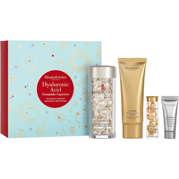 elizabeth arden hyaluronic acid ceramide capsule hydra-plumping serum confezione 60 capsule viso + 7 capsule siero viso + 50 ml detergente viso + 5 ml