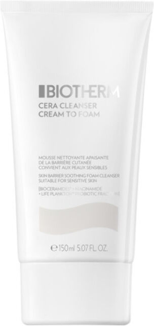 biotherm cera cleanser cream to foam - detergente viso pelli sensibili 150 ml