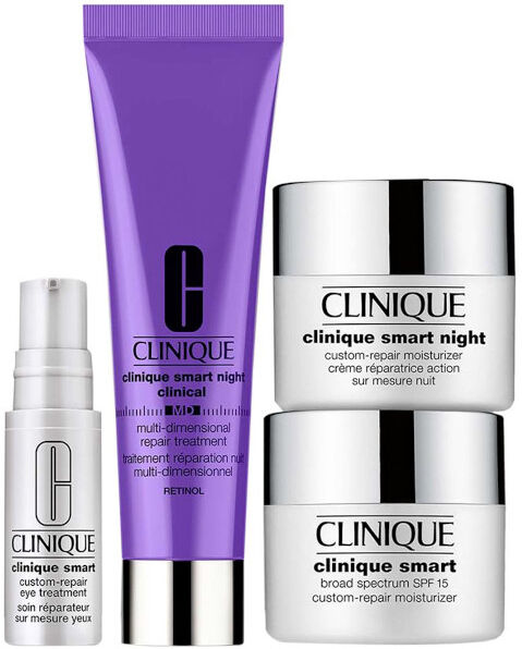 clinique smart night clinical md multi-dimensional confezione 30 ml crema viso notte + 15 ml crema viso giorno + 15 ml crema viso notte + 5 m