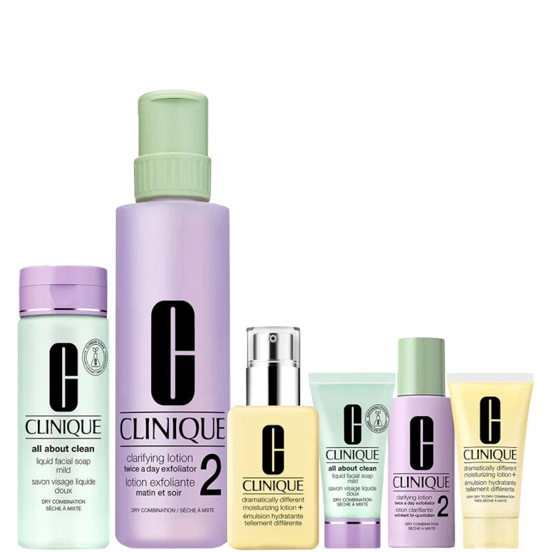 clinique clarifying lotion 2 - pelle da arida a normale tipo 2 confezione kit detergenti viso pelli da secche a miste