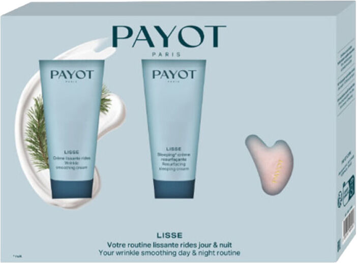 payot lisse - routine lissante rides jour & nuit 30 ml crema viso giorno + 30 ml crema viso notte + gua sha