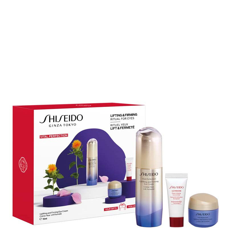 Shiseido Vital Perfection - Uplifting and Firming Eye Cream 15 ML Crema Contorno Occhi + 5 ML Siero Viso + 15 ML Crema Viso Giorno