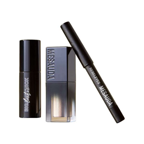 mesauda big and thick lashes waterproof cofanetto mascara nero + ombretto liquido +