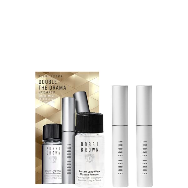 bobbi brown double the drama mascara set 2 x 6 ml smokey eye mascara + 30 ml mini long-wear instant makeup remover