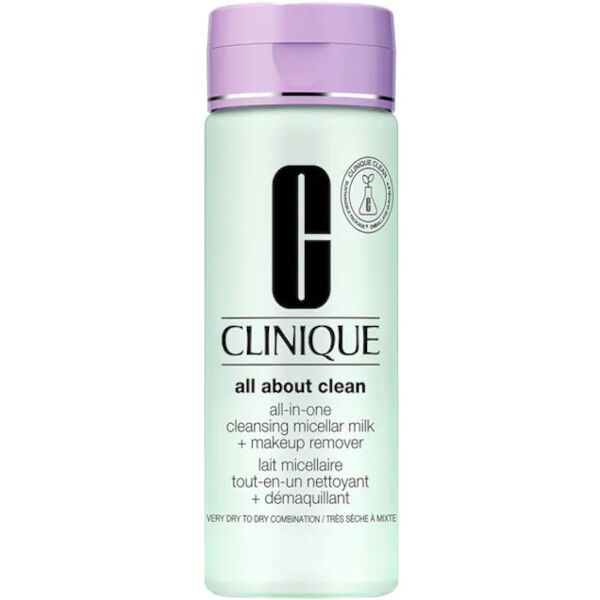 clinique all about clean - all-in-one cleansing micellar milk + make up remove tipo 1 2 pelli secche e miste 200 ml