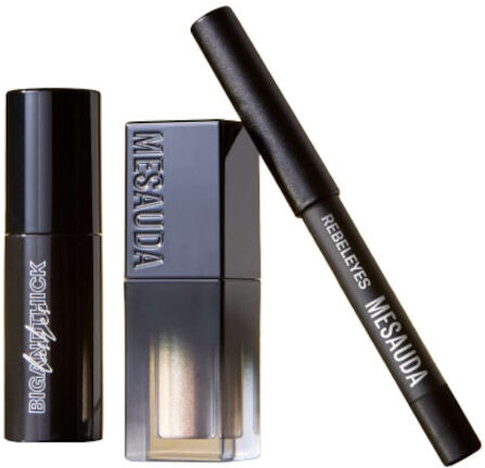 mesauda big and thick lashes waterproof cofanetto mascara nero + ombretto liquido +