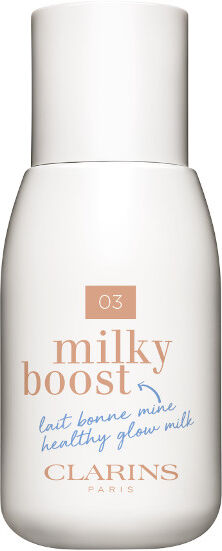 clarins milky boost - fondotinta colore in latte n. 05 milky sandalwood