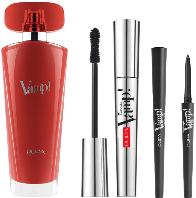 pupa vamp! red confezione 100 ml eau de parfum + mascara vamp! nero + matita occhi vamp! eye pencil nero