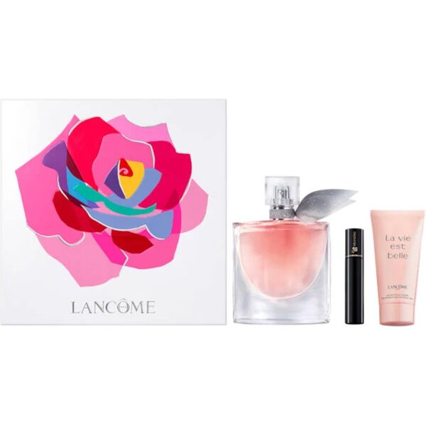 lancome la vie est belle eau de parfum confezione 50 ml eau de parfum + 50 ml body lotion + mini mascara black