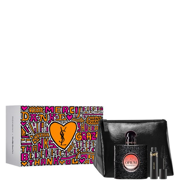 yves saint laurent black opium edp confezione 50 ml eau de parfum + mini mascara lash clash + pochette