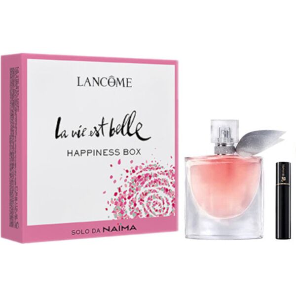 lancome la vie est belle eau de parfum refillable hppiness box 50 ml eau de parfum + mini mascara hypnose nero