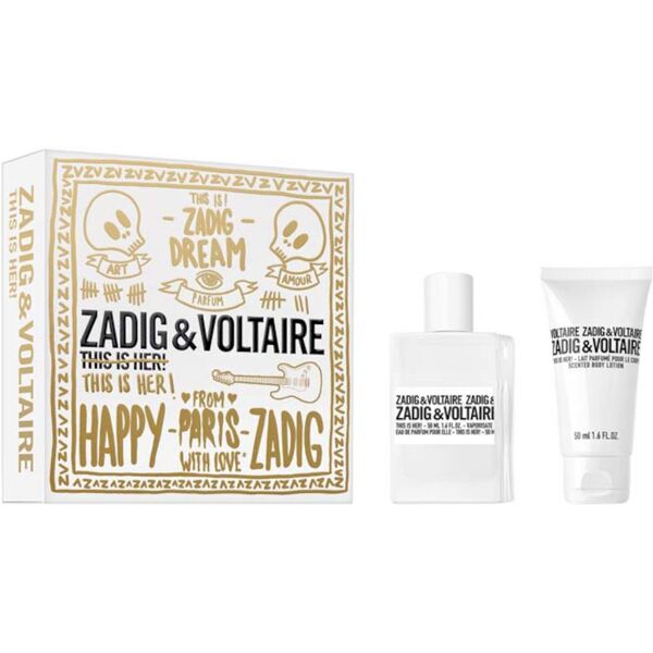 zadig & voltaire this is her! cofanetto 50 ml eau de parfum + 50 ml body lotion