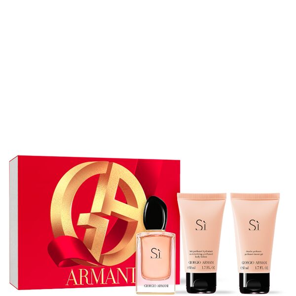 armani si edp cofanetto 50 ml eau de parfum + 50 ml body lotion + 50 ml shower gel