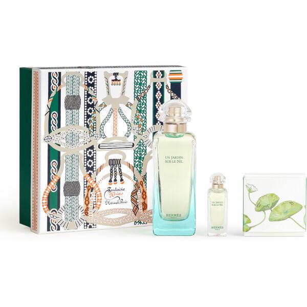 hermÈs un jardin sur le nil confezione 100 ml eau de toilette + 7,5 ml eau de toilette mignon + 50 gr sapone profumato