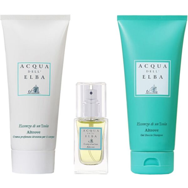 acqua dell'elba acqua dell’elba essenza di un'isola altrove confezione 15 ml eau de parfum + 200 ml gel doccia shampoo + 200 ml crema corpo