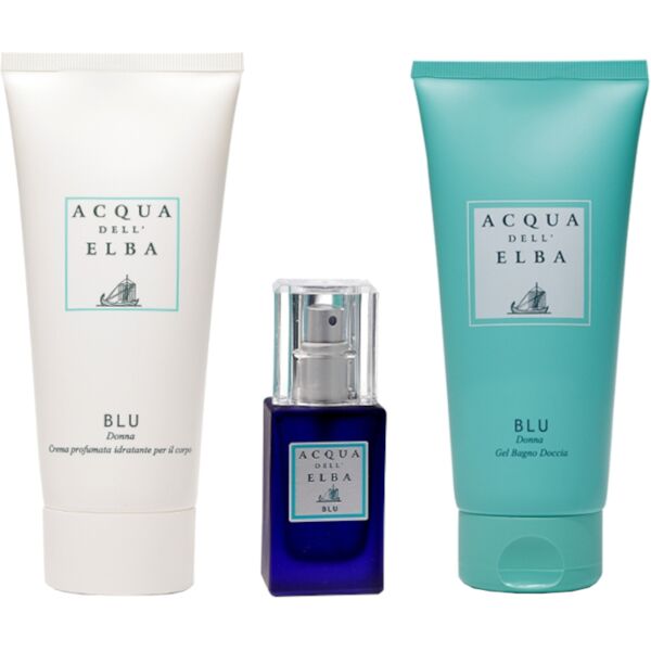 acqua dell'elba acqua dell'elba blu uomo edp confezione 15 ml eau de parfum + 200 ml gel doccia shampoo + 200 ml crema corpo