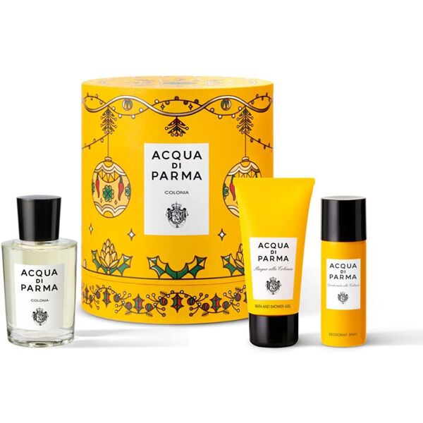 acqua di parma colonia cofanetto 100 ml eau de cologne + 75 ml gel bagno e doccia + 50 ml deodorante spray