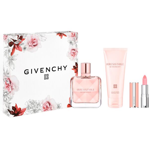 givenchy irresistible edp cofanetto 50 ml eau de parfum + 75 ml body lotion + mini rose perfecto n°001