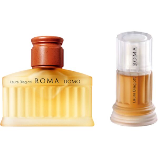 laura biagiotti roma uomo confezione 125 ml roma uomo eau de toilette + 25 ml roma donna eau de toilette