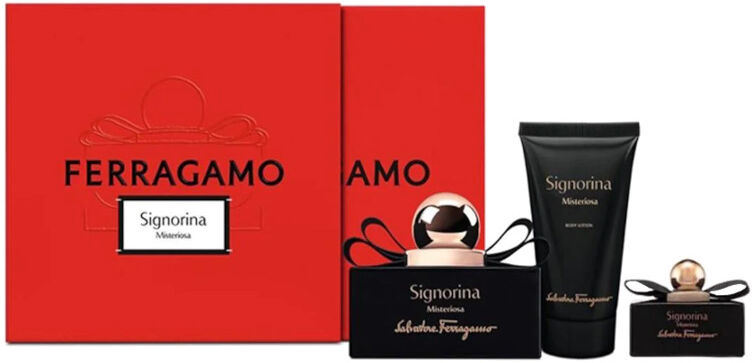 salvatore ferragamo signorina misteriosa confezione 100 ml eau de parfum + 50 ml body lotion + 5 ml eau de parfum miniatura