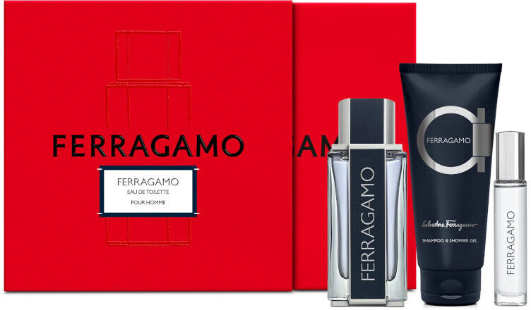 salvatore ferragamo ferragamo confezione 100 ml eau de toilette + 100 ml shower gel + 10 ml purse spray eau de toilette