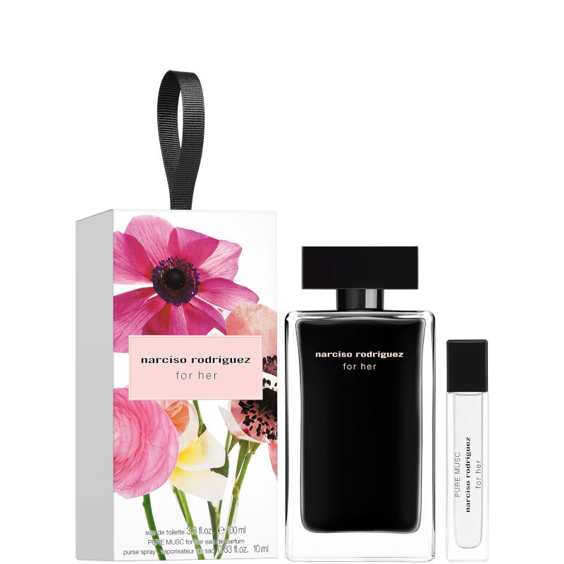 for her narciso rodriguez for her edt confezione 100 ml for her eau de toilette + 10 ml for her pure musc eau de parfum purse spray