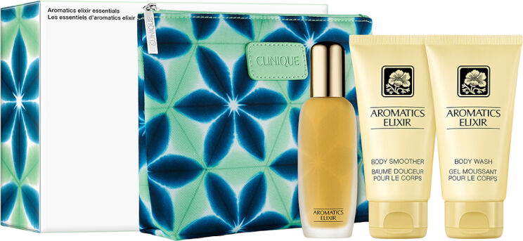 clinique aromatics elixir parfum confezione 45 ml parfum spray + 75 ml body lotion + 75 ml body wash