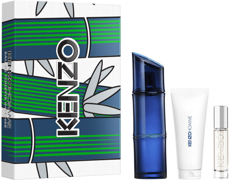 kenzo homme edt intense confezione 110 ml eau de toilette intense + 10 ml eau de toilette intense travel spray + 75 ml gel doccia