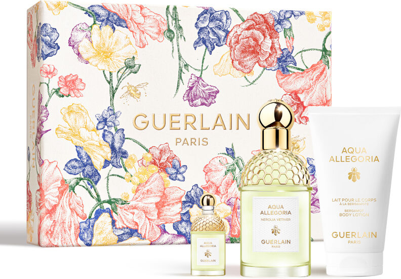 guerlain aqua allegoria nerolia vetiver confezione 75 ml eau de toilette + 75 ml body lotion + miniatura 7,5 ml eau de toilette